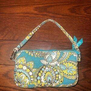 Vera Bradley Floral Wristlet - Blue and Yellow